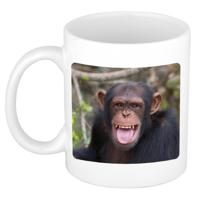 Foto mok chimpansee mok / beker 300 ml - Cadeau apen liefhebber - feest mokken