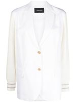 Fabiana Filippi blazer boutonné à manches contrastantes - Blanc