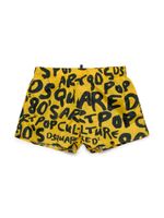 DSQUARED2 KIDS short de bain à logo imprimé - Jaune