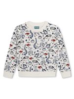 Kenzo Kids sweat en coton à imprimé graphique - Blanc