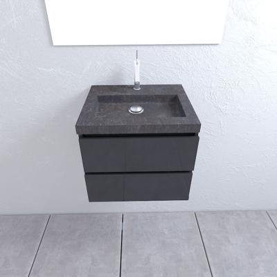 Mueller Salvador badmeubel hoogglans antraciet 60cm 1 kraangat Mueller Salvador badmeubel hoogglans antraciet 60cm 1 kraangat