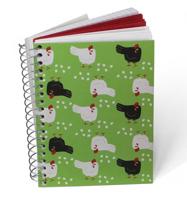 Arbos notitieboek ringband groen kippen A6