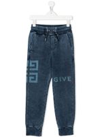 Givenchy Kids pantalon de jogging à logo imprimé - Bleu