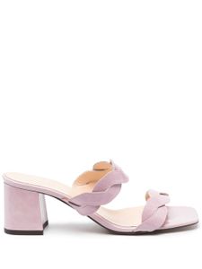 Tila March mules Rhea 65 mm à brides tressées - Rose