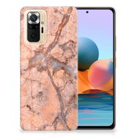 Xiaomi Redmi Note 10 Pro TPU Siliconen Hoesje Marmer Oranje - thumbnail