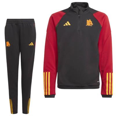 adidas AS Roma Trainingspak 1/4-Zip 2023-2024 Kids Zwart Geel Donkerrood adidas AS Roma Trainingspak 1/4-Zip 2023-2024 Kids Zwart Geel Donkerrood