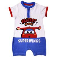 Super Wings Romper Fastest Delivery Katoen Blauw/rood Mt 18 Mnd