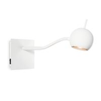 Moderne LED Wandspot Bollo - Wit - 11.5/11.5/35cm - Dimbaar - plafonniere gemaakt van metaal - inclusief LED lichtbron - GU10 fitting - 5W - 390lm - 3000K - warm wit licht