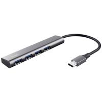 Trust Halyx-4-port USB-C (USB 3.2 Gen 2) multiport hub 1 + 4 poorten Donkergrijs - thumbnail