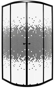 Kerra Pixel douchecabine kwartrond 80x80cm zwart