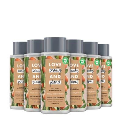 Love Beauty and Planet Shea Butter & Sandalwood Happy And Hydrated shampoo - 6 x 400 ml