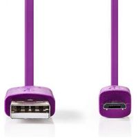 USB 2.0-Kabel | A Male - Micro-B Male | 1,0 m | Paars