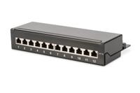 Digitus DN-91612SD-EA 12 poorten Netwerkpatchbox CAT 6A 1 HE Zwart (RAL 9005) Ingericht