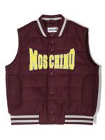 Moschino Kids gilet à patch logo - Violet - thumbnail