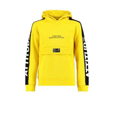CoolCat Junior hoodie Stephy met tekst banana geel/zwart CoolCat Junior hoodie Stephy met tekst banana geel/zwart