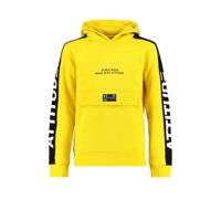 CoolCat Junior hoodie Stephy met tekst banana geel/zwart