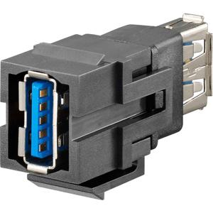 USB-Keystone A 3.0 Adapter, Koppeling, dubbel KMK-USB 3.0 rw 17010650 Rutenbeck 1 stuk(s)