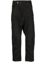 Boris Bidjan Saberi pantalon asymétrique à fermeture zippée - Noir