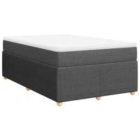 vidaXL Boxspring met matras stof donkergrijs 120x190 cm
