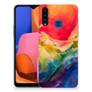 Hoesje maken Samsung Galaxy A20s Watercolor Dark