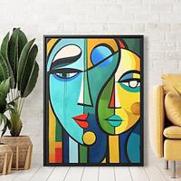 abstract picasso-stijl olieverfschilderij op canvas originele handgeschilderde kunst aan de grote muur vrouw gezicht schilderijen handgemaakte huiskunstwerk geen frame Lightinthebox