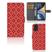 Motorola Moto G22 Telefoon Hoesje Batik Rood - thumbnail