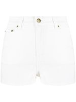 TWINSET short en jean à logo brodé - Blanc