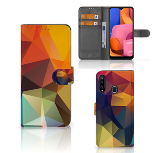 Samsung Galaxy A20s Book Case Polygon Color