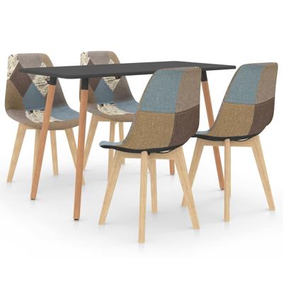 vidaXL 5-delige Eethoek grijs