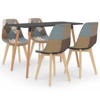 vidaXL 5-delige Eethoek grijs