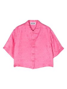 Moschino Kids chemise à logo en jacquard - Rose