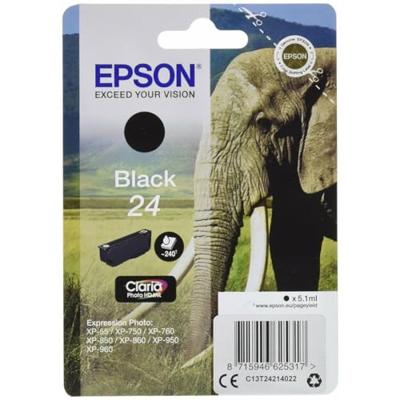 Epson C13T24214022 zwarte originele inktpatronen Pack van 1, standaard
