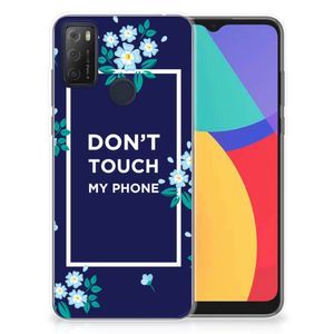 Alcatel 1S (2021) Silicone-hoesje Flowers Blue DTMP