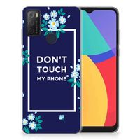 Alcatel 1S (2021) Silicone-hoesje Flowers Blue DTMP - thumbnail