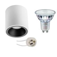 Philips - Opbouwspot Set - Master 927 36d Vle - Pragmi Cliron Pro - Gu10 Fitting - Dimtone Dimbaar - Opbouw Rond - Mat