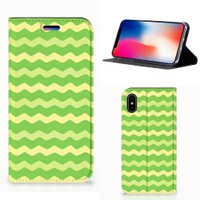 Apple iPhone X | Xs Hoesje met Magneet Waves Green