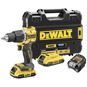 DEWALT DCD100YD2T-QW Accu-klopboor/schroefmachine 2 snelheden Brushless, Incl. 2 accus, Incl. lader, Incl. koffer