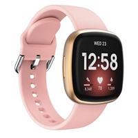 By Qubix - Compatible met Fitbit Versa 3 & 4 / Sense 1 & 2 - Siliconen bandje - Roze - Compatible fitbit bandje