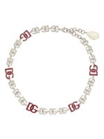 Dolce & Gabbana logo-lettering polished necklace - SILVER