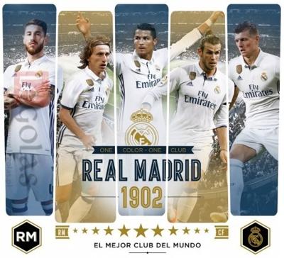 Real Madrid muursticker 5 spelers Real Madrid muursticker 5 spelers