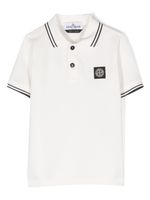 Stone Island Junior polo en coton à patch logo - Blanc - thumbnail