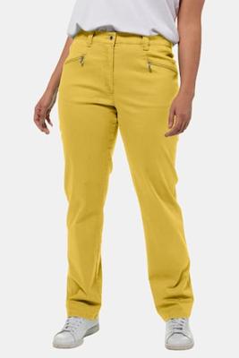 Ulla Popken Broek, Mony, stretch, recht model, deels elastische band  - Grote Maten