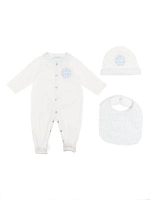 Roberto Cavalli Junior trousseau de naissance à logo imprimé - Blanc