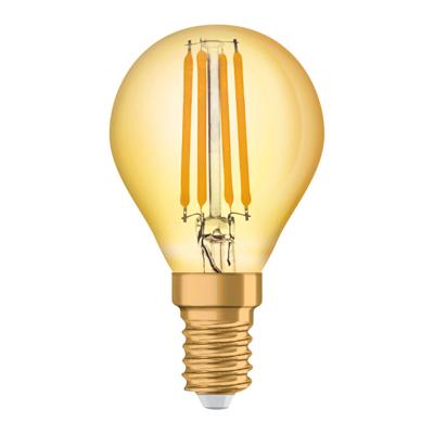 Osram Vintage 1906 LED E14 Kogel Gloeilamp Goud 4W 420lm - 825  | Vervanger voor 35W
