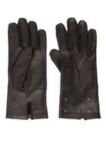 Maison Margiela Sandstorm four-stitch logo leather gloves - Noir