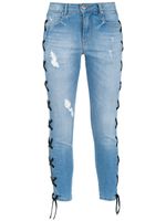 Amapô jean skinny à détails de laçages - Bleu