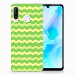 Huawei P30 Lite TPU bumper Waves Green