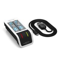 ANSMANN Acculader incl. 2 x Mignon AA batterijen 2100 mAh - automatische acculader met Perfect-7-laadtechnologie, bewaking met enkele bay & repair modus - Comfort Mini