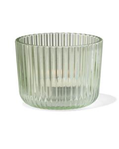 HEMA Theelichthouder S Glas Ribbel Groen (lichtgroen)