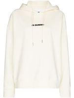 Jil Sander hoodie à lien de resserrage - Blanc